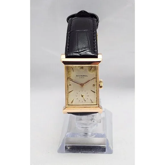 Vintage Patek Philippe 2404 Canape Art Deco Architectural 1950s 18K Rose Gold - Picture 7 of 16
